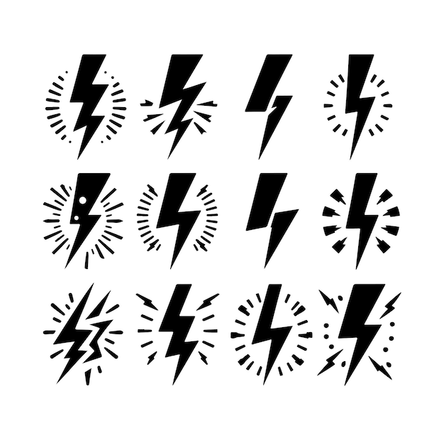 Striking Lightning Bolt Silhouettes: A Bold Visual Collection | Jiffy ...
