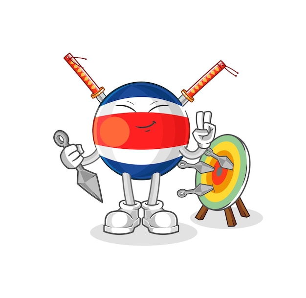 Cheerful Archery-Themed Cartoon Character with Costa Rican Flag | Jiffy ...