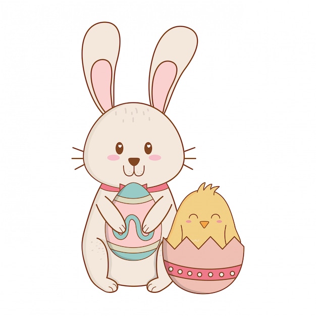 Cute Bunny Holding an Easter Egg Illustration | Jiffy Designs