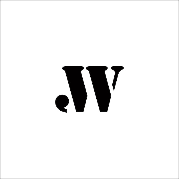 Minimalist Black and White Monogram Letter W | Jiffy Designs
