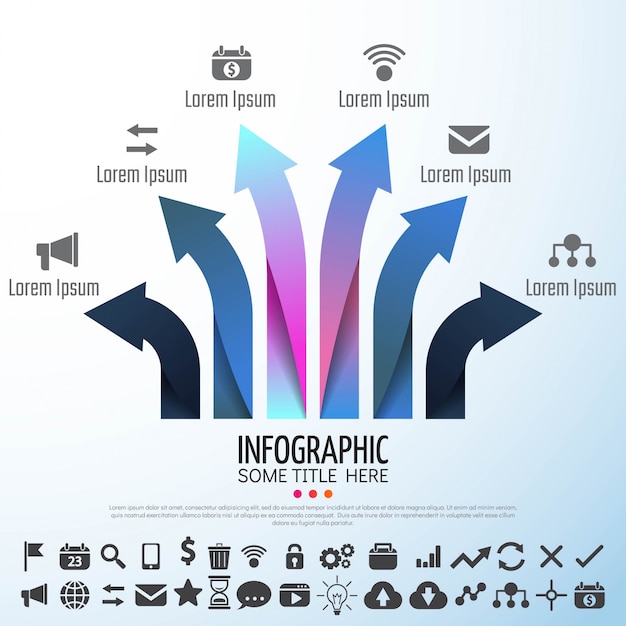Vibrant Directional Arrows and Informative Icons Layout | Jiffy Designs
