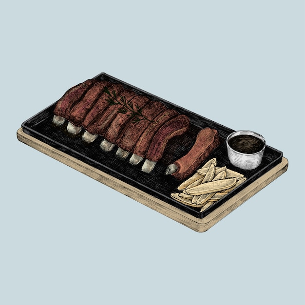 Delectable Smoked Ribs Platter with Tangy Dipping Sauce | Jiffy Designs