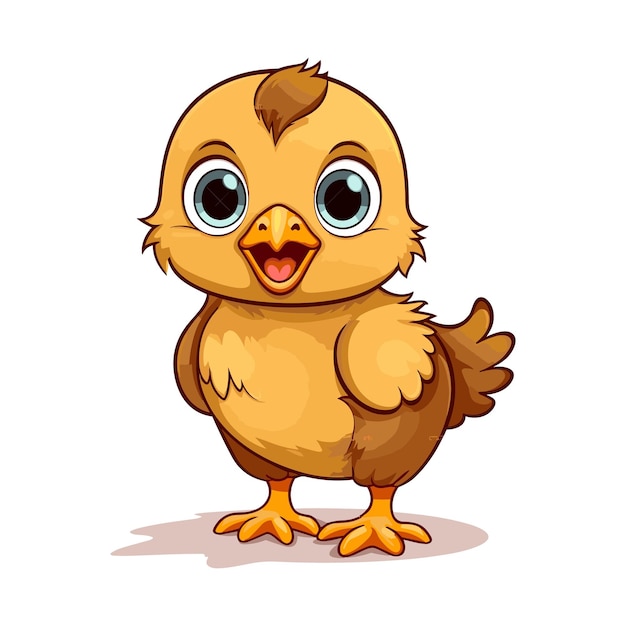 Adorable Cartoon Chick with Expressive Eyes and Beak | Jiffy Designs