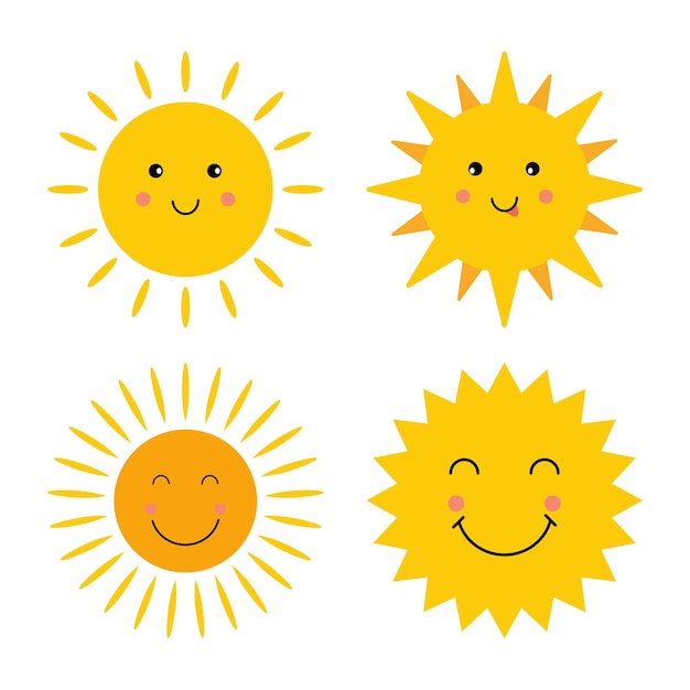 Cheerful Collection of Smiling Sun Illustrations | Jiffy Designs