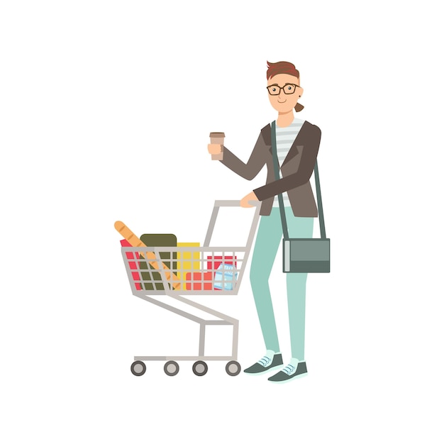 Stylish Shopper Navigating the Aisles with Convenience | Jiffy Designs