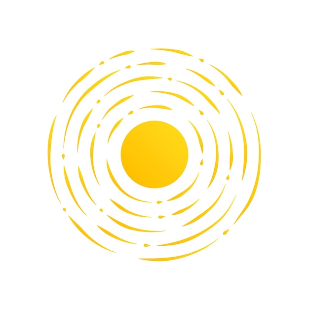 Radiant Sun Illustration with Concentric Circles | Jiffy Designs