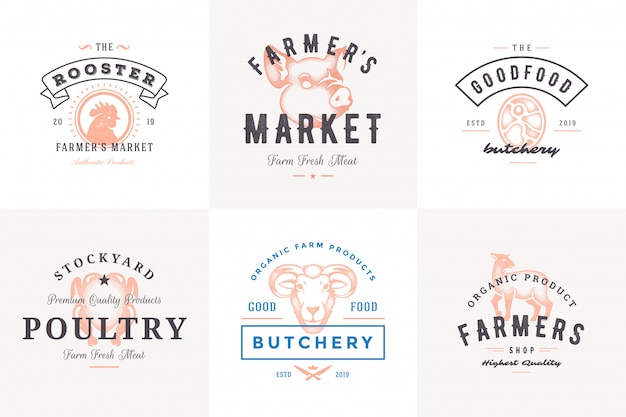 Diverse Collection of Rustic Farmhouse-Inspired Logos and Emblems ...