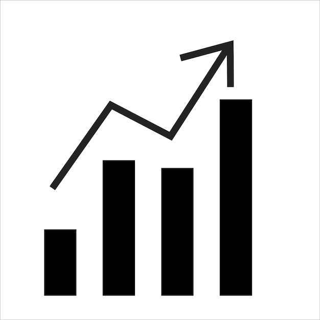 Ascending Bar Graph with Upward Arrow Symbolizing Growth | Jiffy Designs