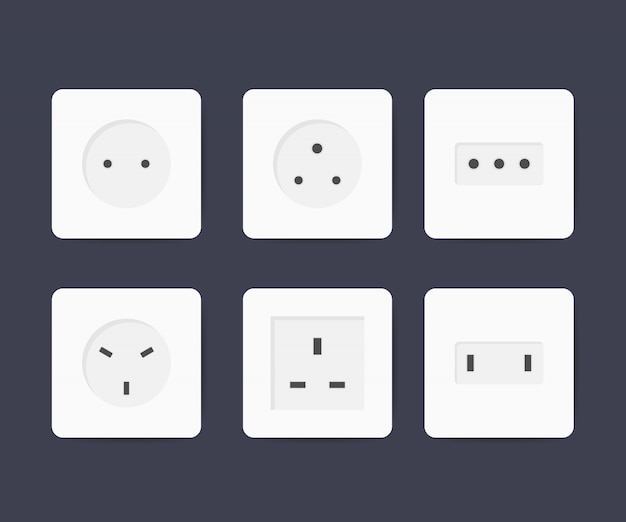 Minimalist Electrical Outlet Icons in Grayscale Design | Jiffy Designs