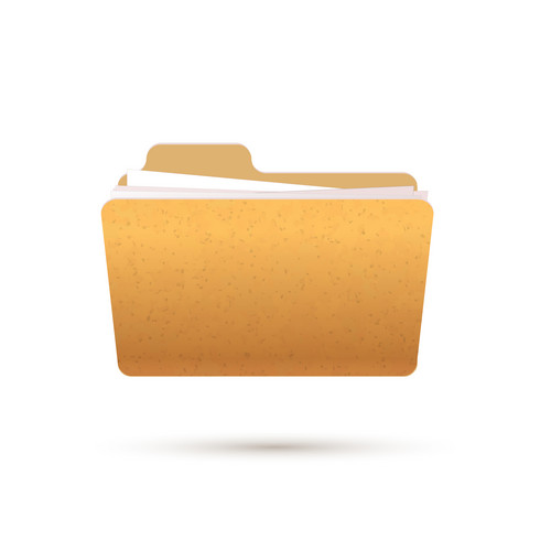 Bright Yellow Realistic Open Folder With Documents, Icon On White ...