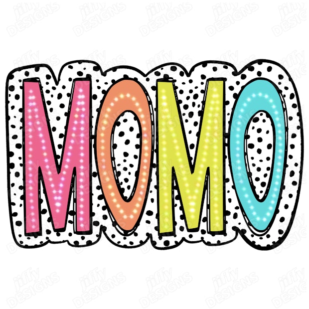 'Momo' Vibrant Polka-Dotted Letters in Playful Cartoon Style | Jiffy ...