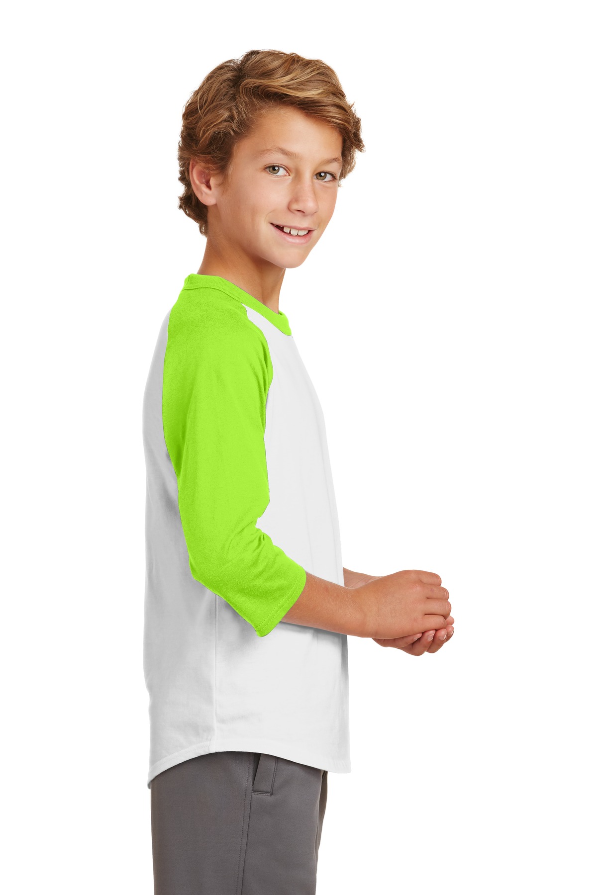 Sport-Tek YT200 White / Lime Shock