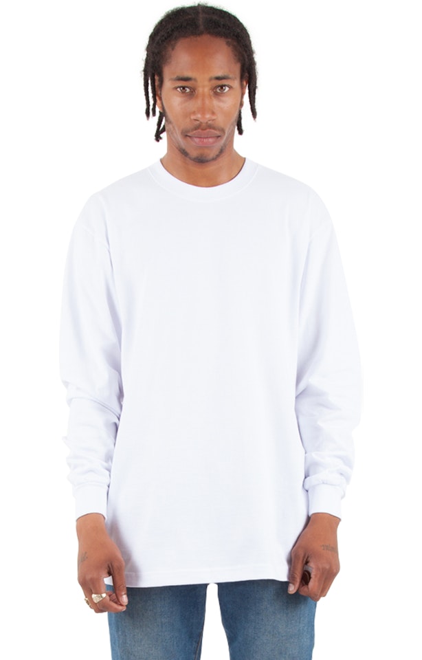 Shaka Wear Unisex Max Heavyweight Long Sleeve T Shirt Shmhls White