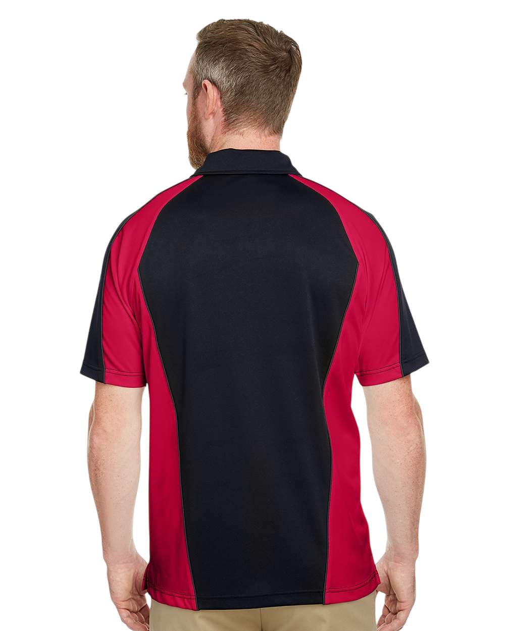 Harriton M385 Black / Red / Dark Chrc