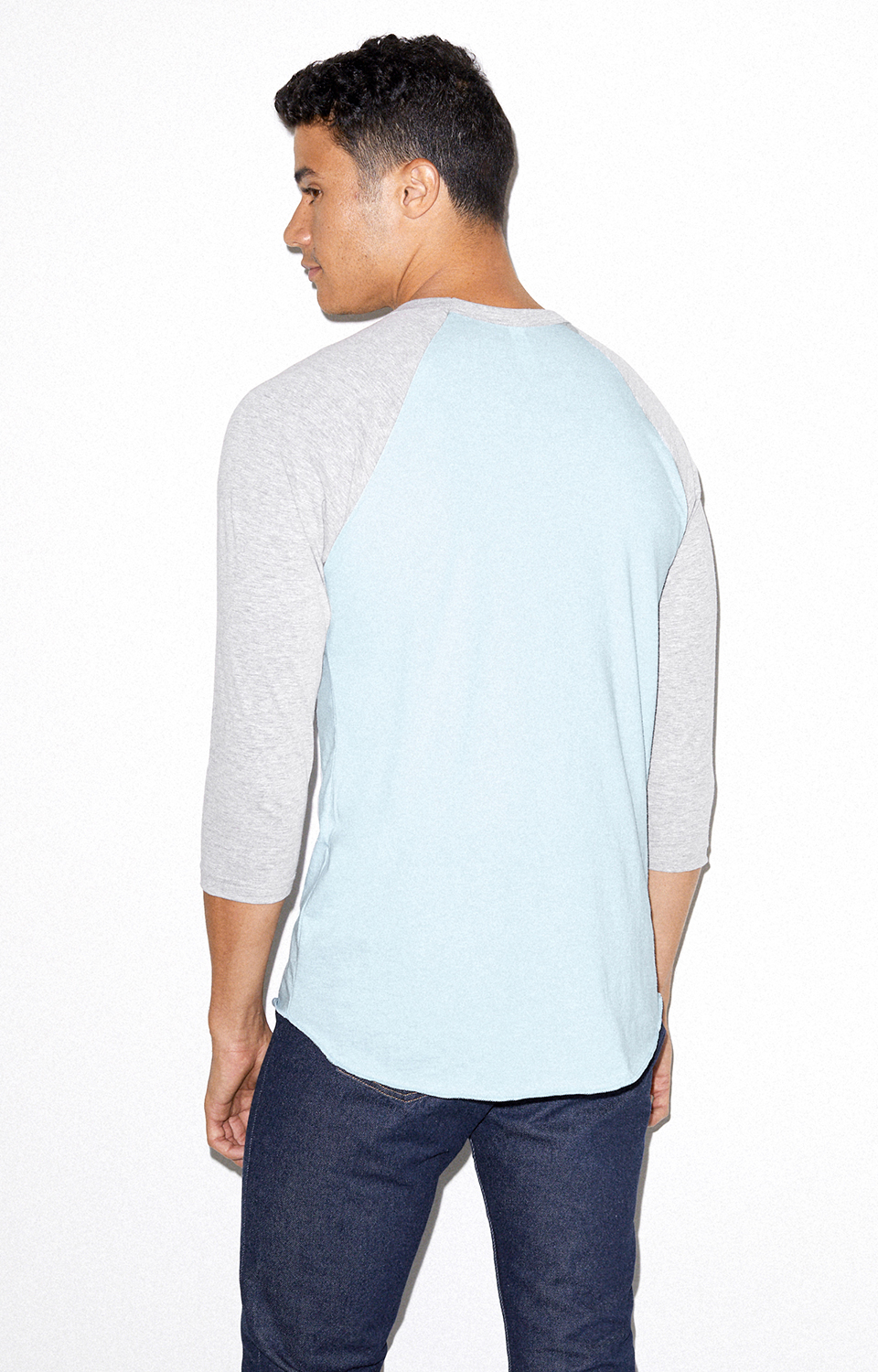 American Apparel BB453W Light Blue / Heather Gray