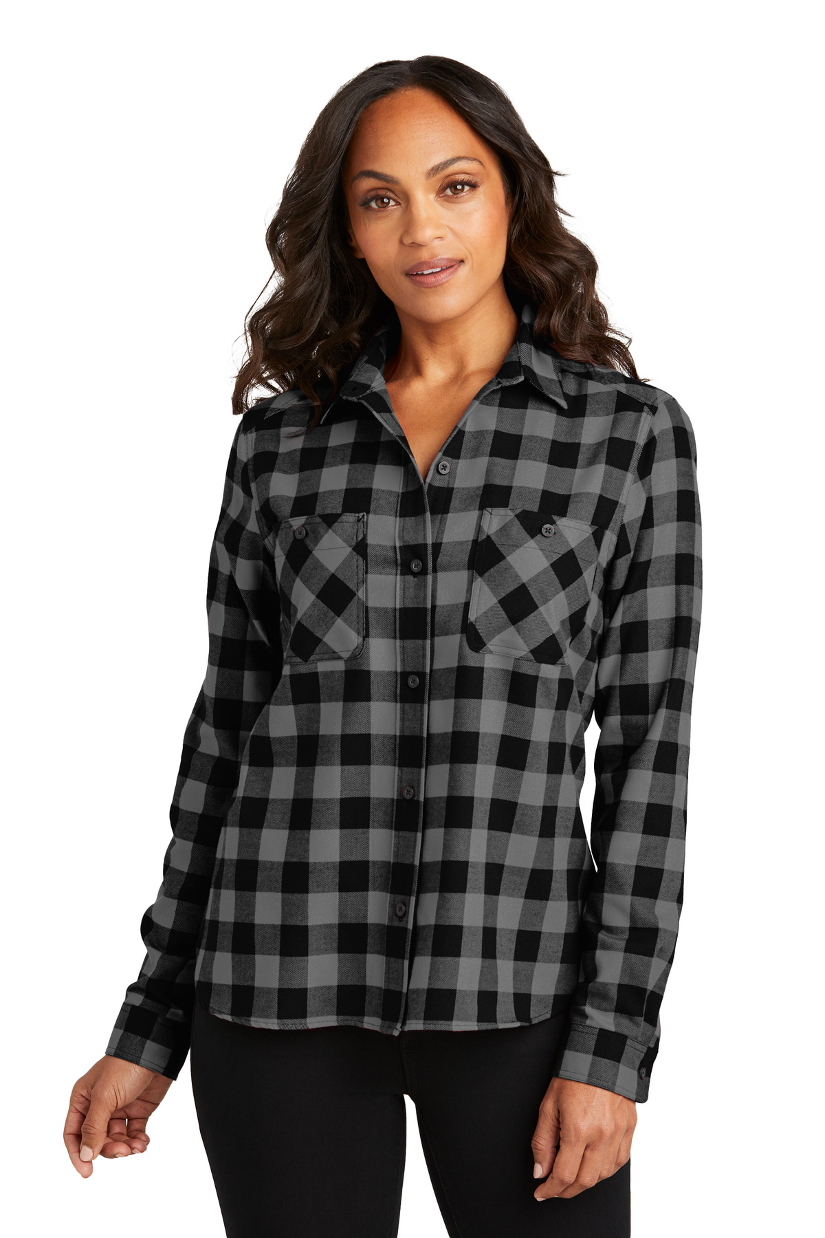 Port Authority LW669 Grey/ Black Buffalo Check