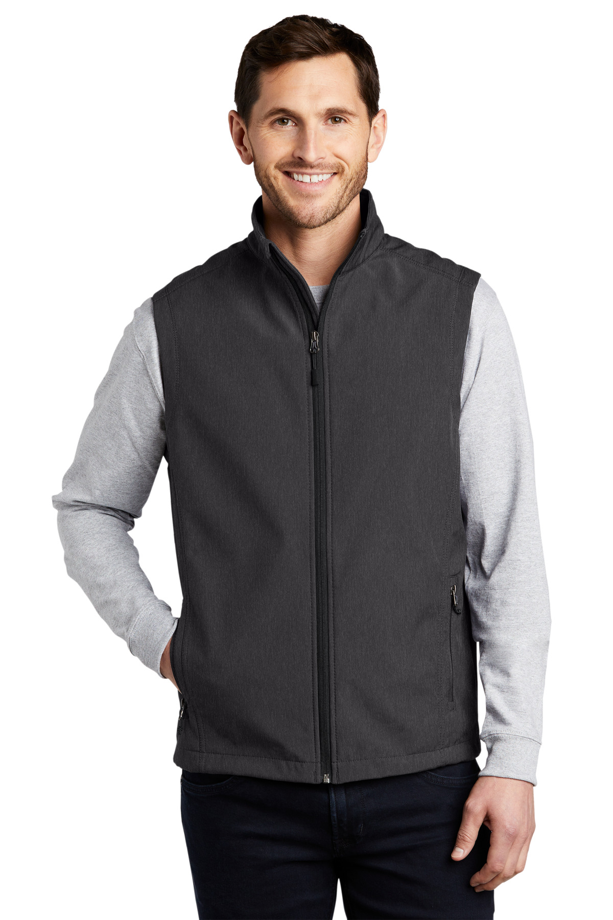Port Authority J325 Black Charcoal Heather