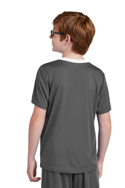 Sport-Tek YST100 Iron Grey/White