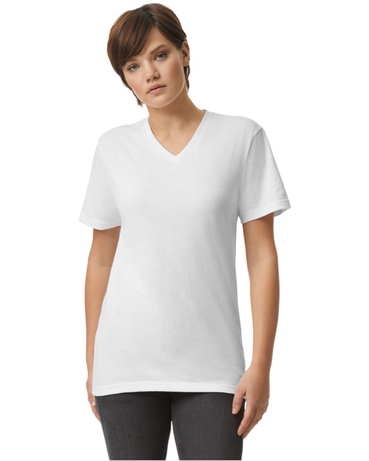 American Apparel Unisex Cvc V Neck T Shirt 2006 Cvc White | Jiffy