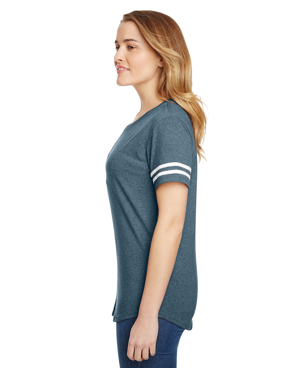 Gildan G500VTL Heather Navy / White