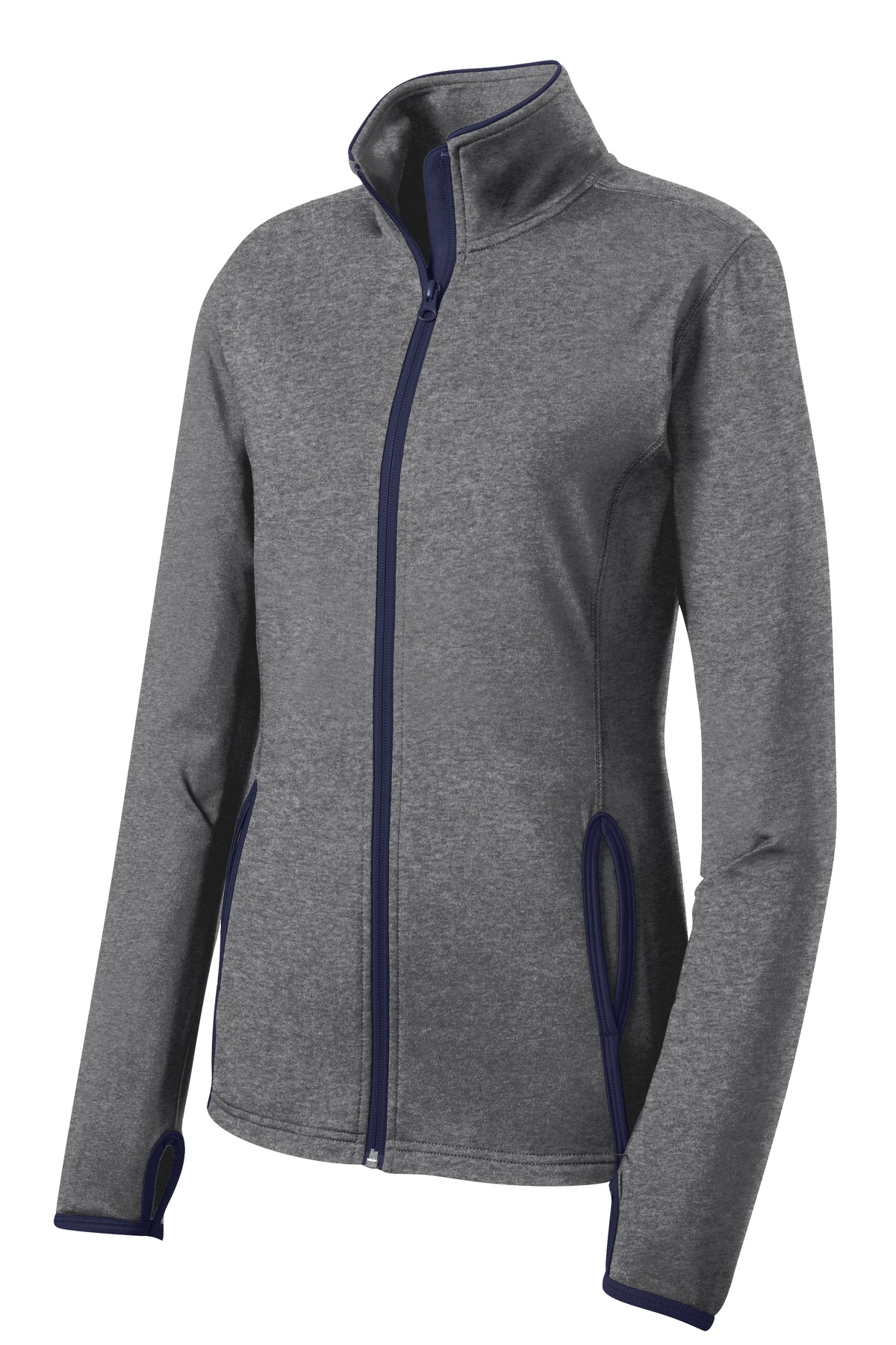 Sport-Tek LST853 Charcoal Gray Heather / True Navy