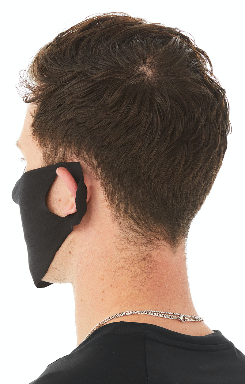 Black non medical grade cloth face cover
