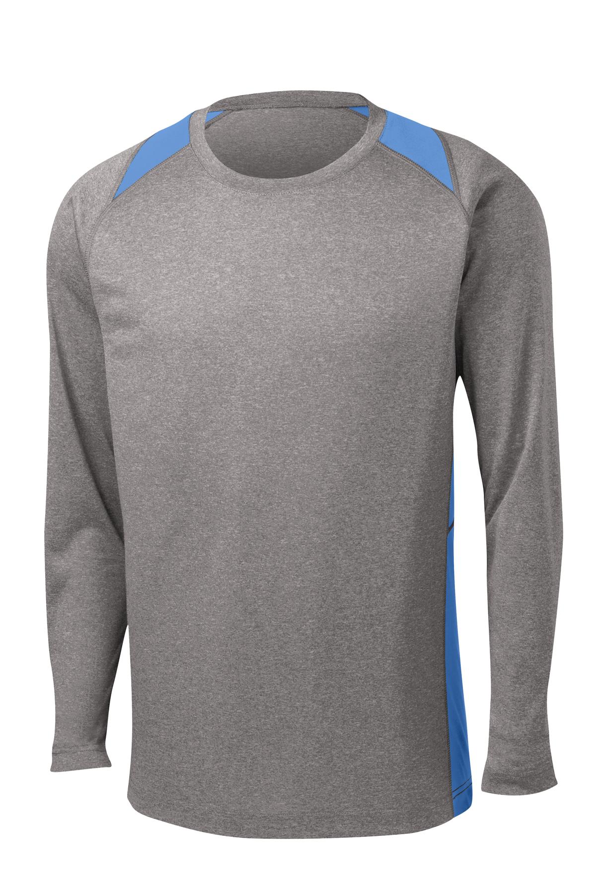 Sport-Tek ST361LS Vintage Heather / Carolina Blue