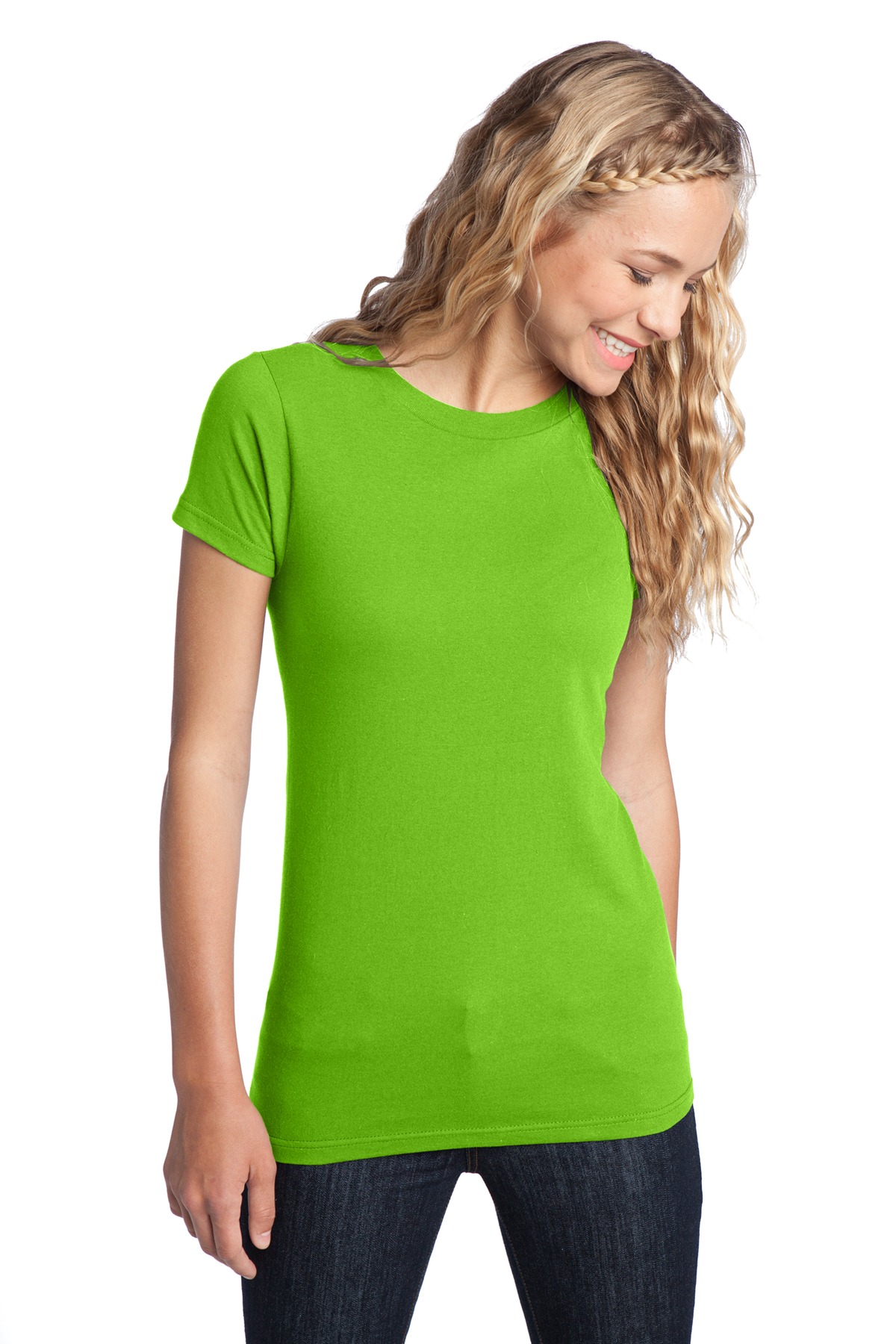 District Juniors The Concert Tee DT5001 S Neon Green