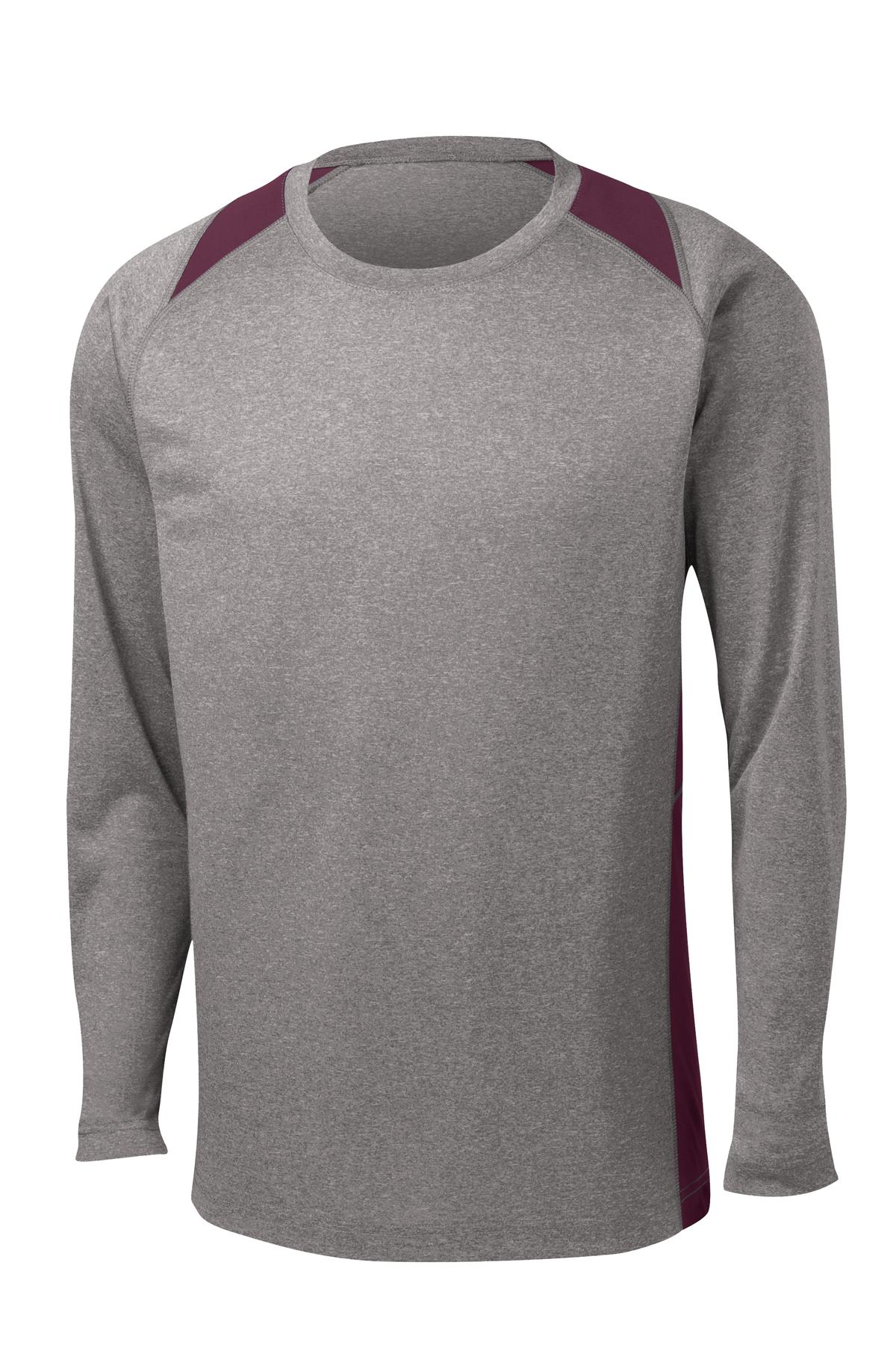 Sport-Tek ST361LS Vintage Heather / Maroon