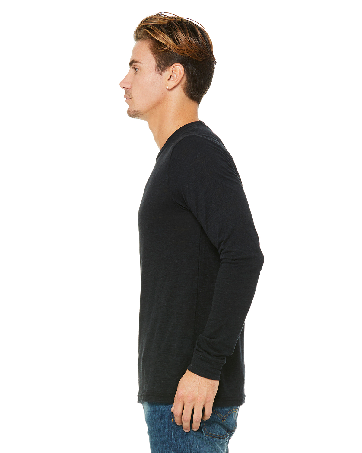 Bella + Canvas 3501 Solid Black Slub