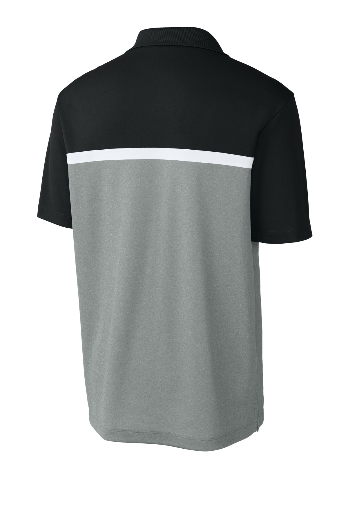 Sport-Tek ST741 Black/Grey Concrete Heather/White