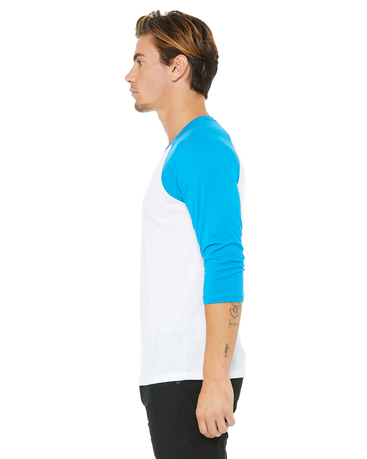 Bella + Canvas 3200 White / Neon Blue