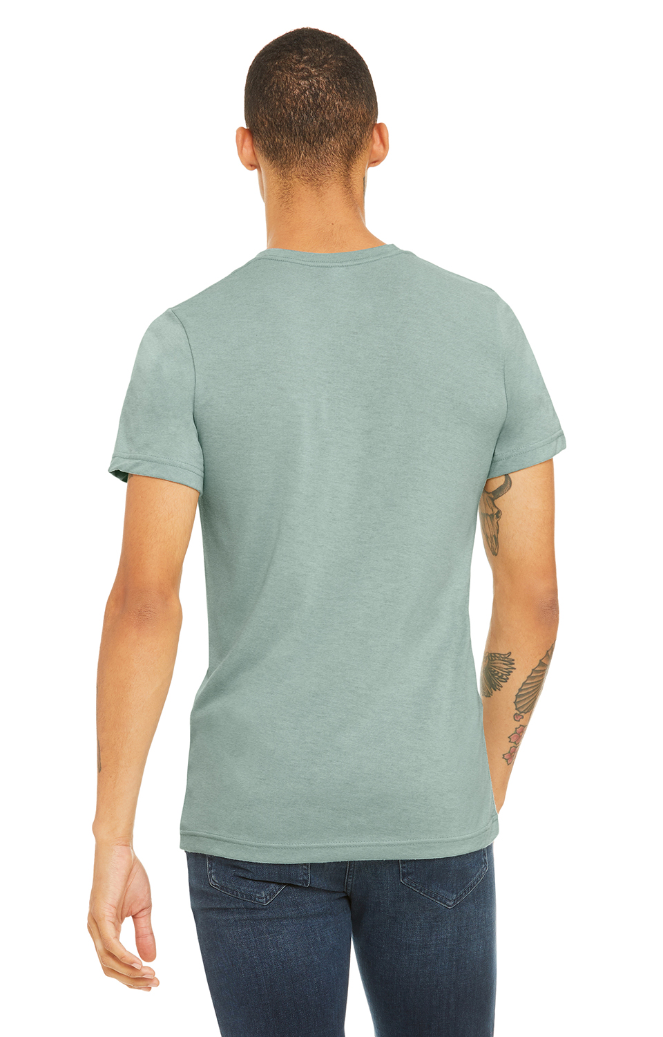 Bella + Canvas 3001CVC Heather Prism Dusty Blue