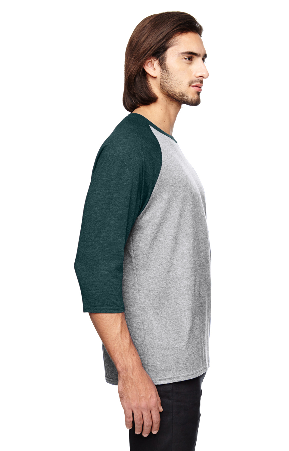 Anvil 6755 Heather Gray / Heather Dark Green