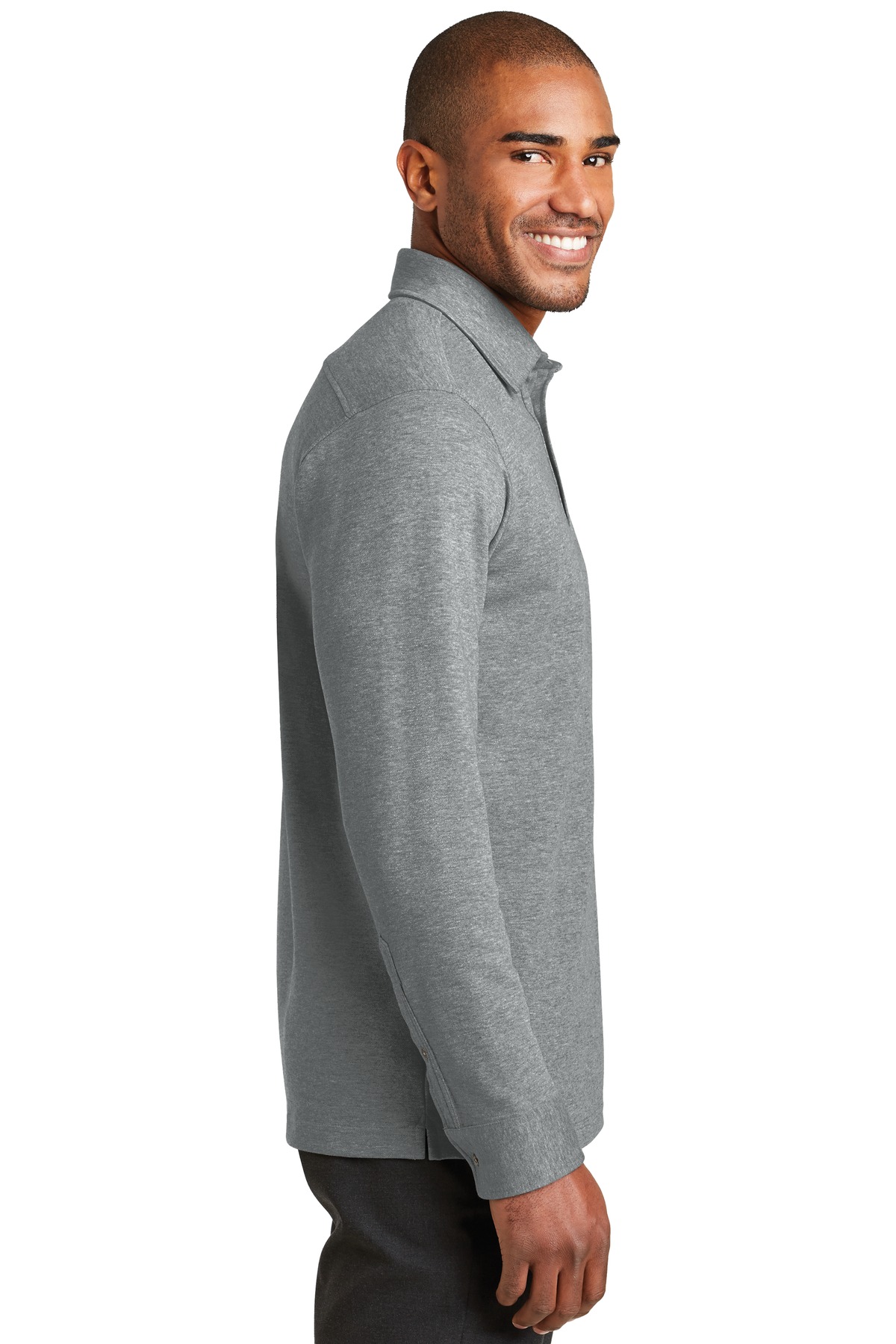 Port Authority K808 Med Heather Gray / Charcoal