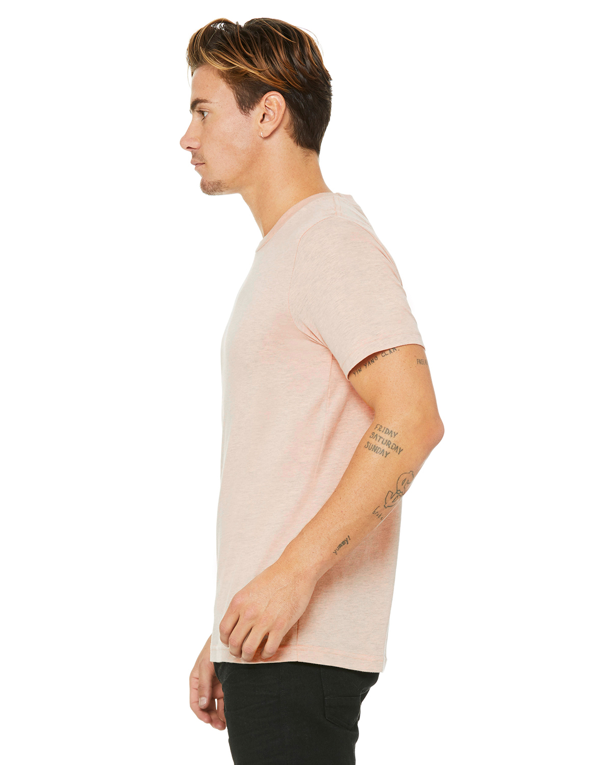 Bella + Canvas 3001CVC Heather Prism Peach