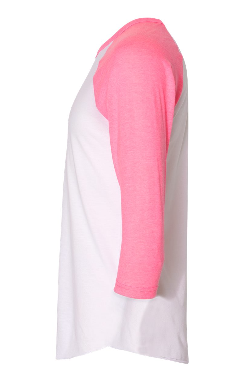 American Apparel BB453W White / Neon Heather Pink