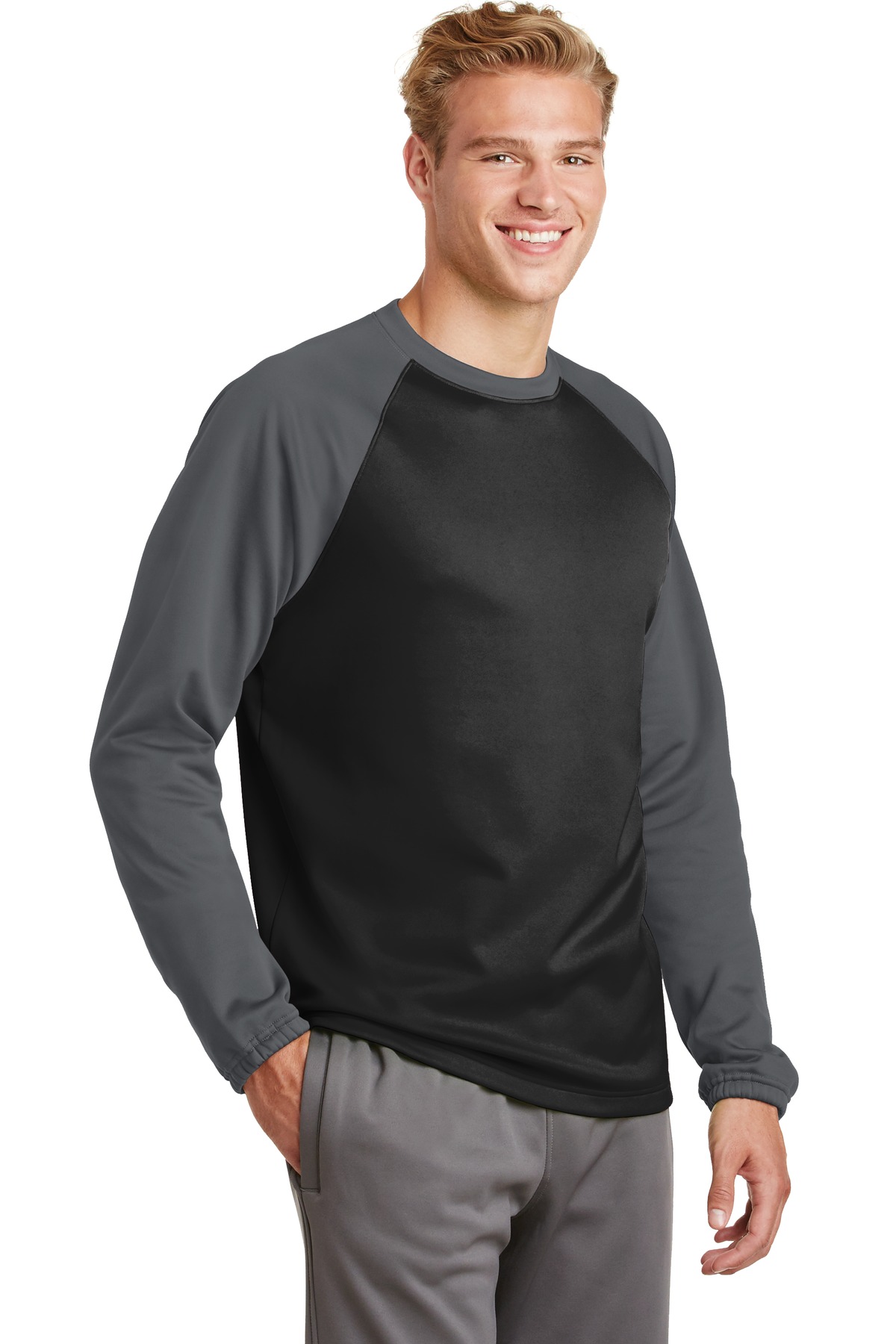 Sport-Tek ST242 Black / Dark Smoke Gray