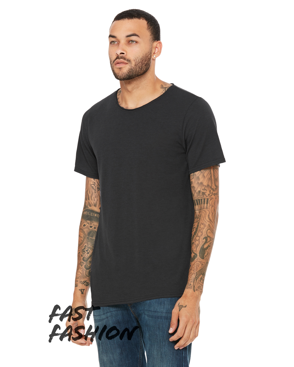 Bella + Canvas 3414C Solid Dark Gray Triblend