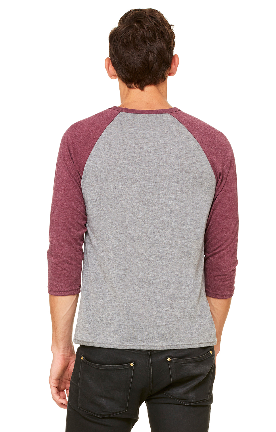 Bella + Canvas 3200 Gray / Maroon Triblend
