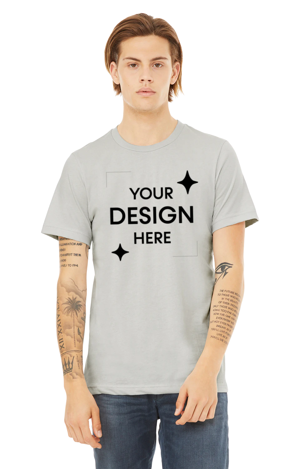 Custom T-Shirts Silver - Bella + Canvas 3001C | Jiffy Custom Print