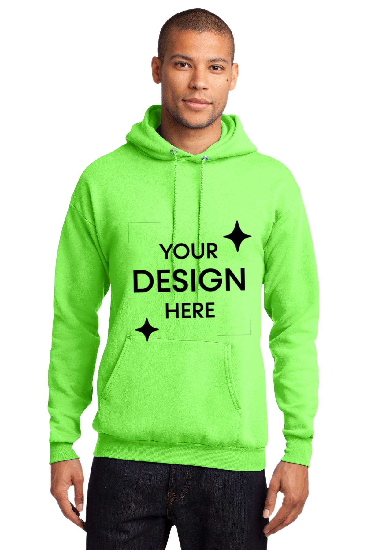 Sample Custom Sweatshirts Port Company PC78H Neon Green Fast